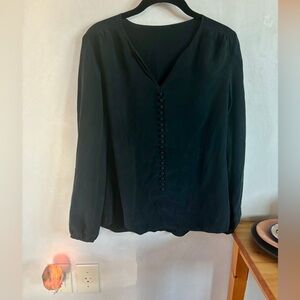 VINTAGE Perfect Black Silk Blouse